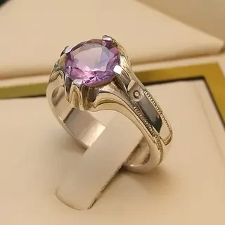 انگشتر نقره مردانه آمیتیست کد S129013