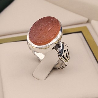 انگشتر نقره مردانه عقیق یمنی خطی کد S130463