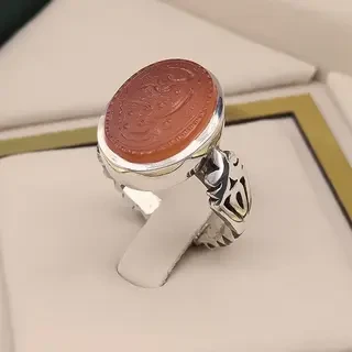 انگشتر نقره مردانه عقیق یمنی خطی کد S130463