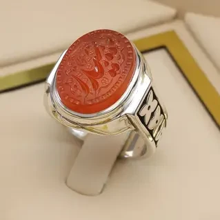 انگشتر نقره مردانه عقیق یمنی خطی کد S133161