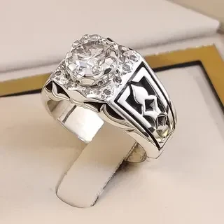 انگشتر نقره مردانه موزنایت کد S142232