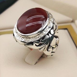 انگشتر نقره مردانه عقیق یمنی سرخ کد S142240
