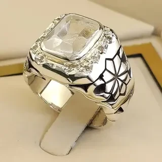 انگشتر نقره مردانه دُرّ نجف کد S142248