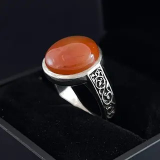 انگشتر نقره مردانه عقیق یمنی سرخ کد S143941