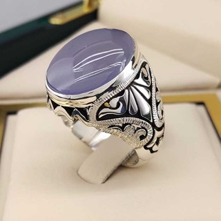 انگشتر نقره مردانه عقیق یمنی کبود کد S145251
