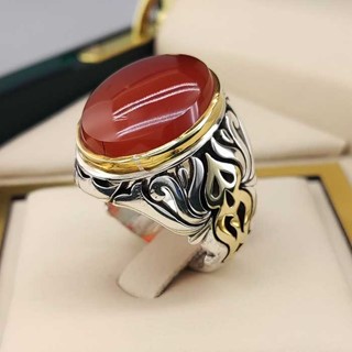 انگشتر نقره مردانه عقیق یمنی سرخ کد S145260