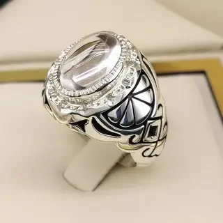انگشتر نقره مردانه دُرّ نجف کد S145265