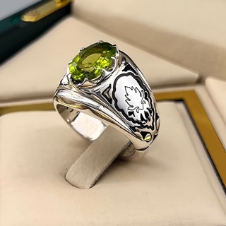 انگشتر نقره مردانه زبرجد کد S149252