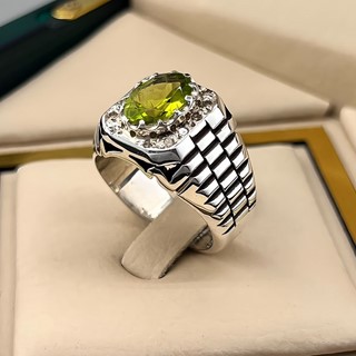 انگشتر نقره مردانه زبرجد کد S149260