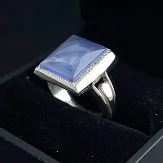 انگشتر نقره مردانه عقیق یمنی کبود کد S151521