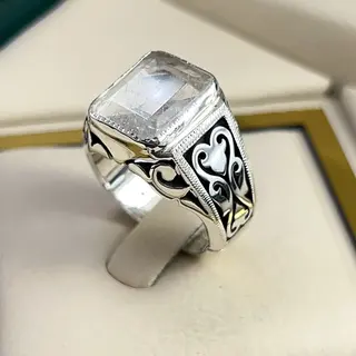 انگشتر نقره مردانه دُرّ نجف کد S155270