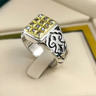 انگشتر نقره مردانه الماس کد S158677