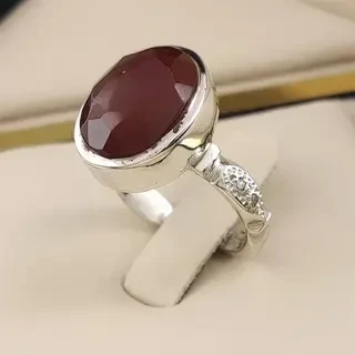 انگشتر نقره زنانه عقیق یمنی سرخ کد S2063