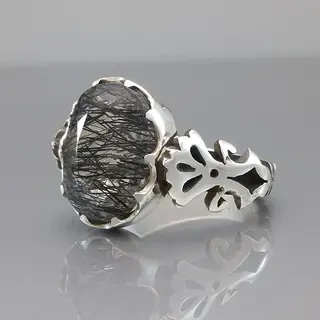 انگشتر نقره مردانه دُرّ مویی