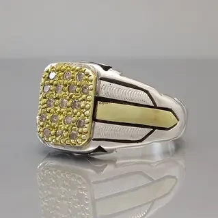 انگشتر نقره مردانه الماس