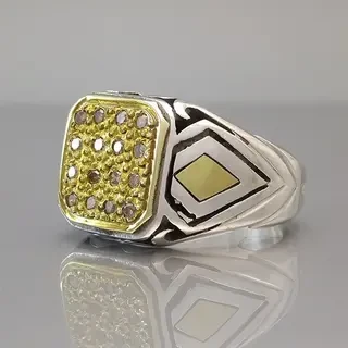 انگشتر نقره مردانه الماس