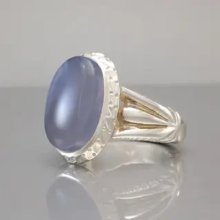 انگشتر نقره مردانه عقیق یمنی کبود کد S2164