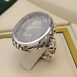 انگشتر نقره مردانه دُرّ نجف خطی کد S2220