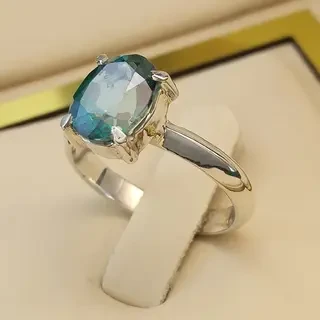 انگشتر نقره زنانه توپاز سبز کد S2243
