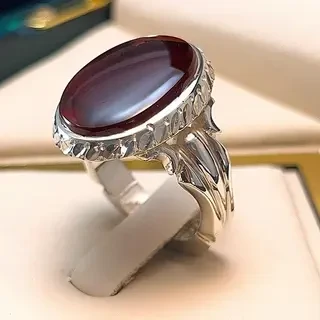 انگشتر نقره مردانه عقیق یمنی سرخ کد S2253