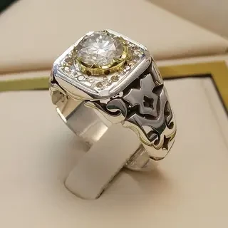 انگشتر نقره مردانه موزنایت کد S2259