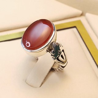 انگشتر نقره مردانه عقیق یمنی سرخ کد S2269
