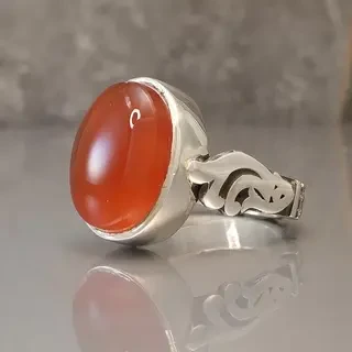 انگشتر نقره مردانه عقیق یمنی سرخ کد S2272
