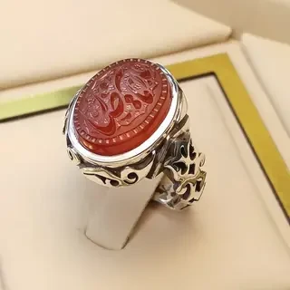 انگشتر نقره مردانه عقیق یمنی خطی کد S2279
