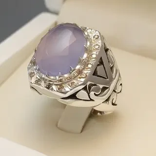 انگشتر نقره مردانه عقیق یمنی کبود کد S2286