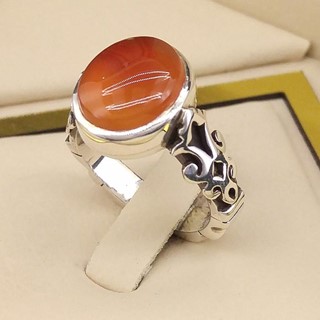 انگشتر نقره مردانه عقیق یمنی سرخ کد S2302