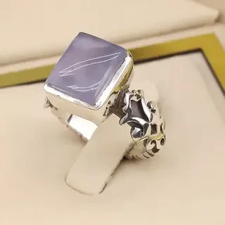 انگشتر نقره مردانه عقیق یمنی کبود کد S2308