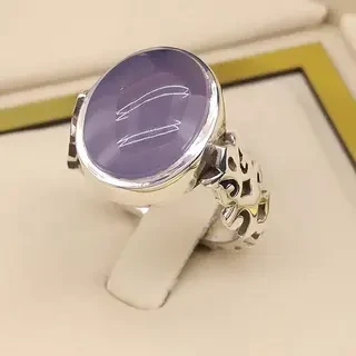 انگشتر نقره مردانه عقیق یمنی کبود کد S2309