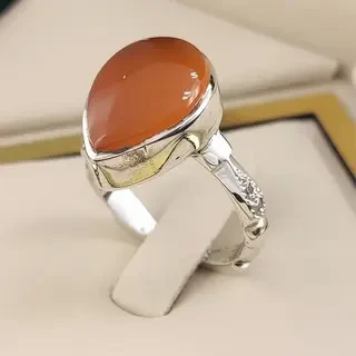 انگشتر نقره زنانه عقیق یمنی سرخ کد S2318