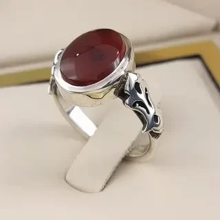 انگشتر نقره زنانه عقیق یمنی سرخ کد S2320
