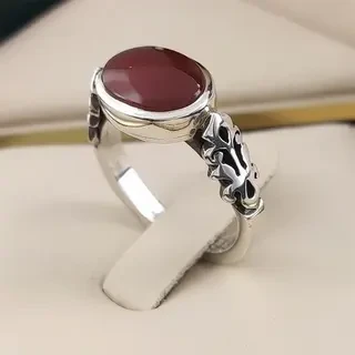 انگشتر نقره زنانه عقیق یمنی سرخ کد S2324