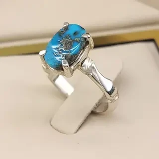 انگشتر نقره زنانه فیروزه نیشابوری کد S2328