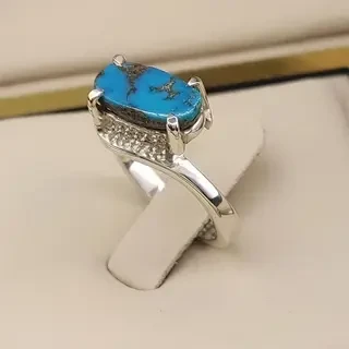 انگشتر نقره زنانه فیروزه نیشابوری کد S2329