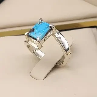 انگشتر نقره زنانه فیروزه نیشابور کد S2332