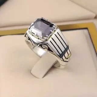 انگشتر نقره مردانه موزنایت کد S2340