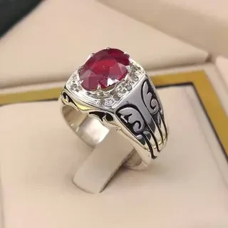 انگشتر نقره مردانه یاقوت سرخ کد S2356
