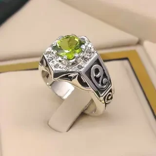 انگشتر نقره مردانه زبرجد کد S2358