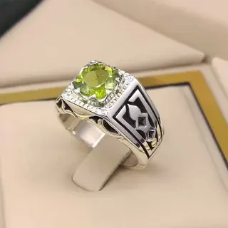 انگشتر نقره مردانه زبرجد کد S2359