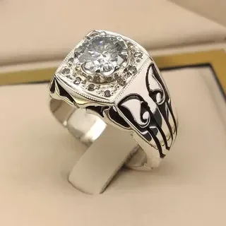 انگشتر نقره مردانه موزنایت کد S2384