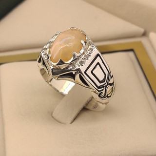 انگشتر نقره مردانه اوپال سفید کد S2391
