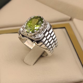انگشتر نقره مردانه زبرجد کد S2398