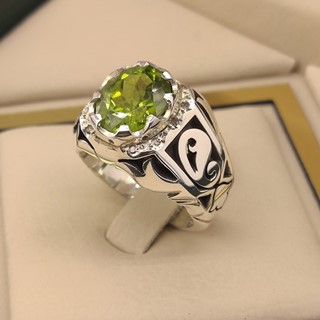 انگشتر نقره مردانه زبرجد کد S2404