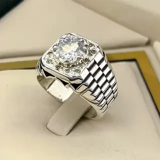 انگشتر نقره مردانه موزنایت کد S2421