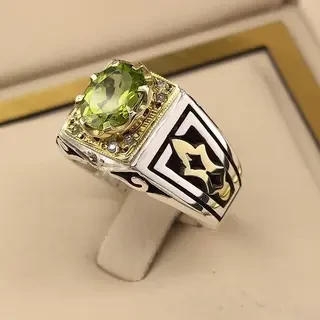 انگشتر نقره مردانه زبرجد کد S2427