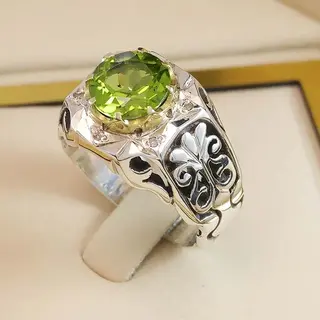 انگشتر نقره مردانه زبرجد کد S2481