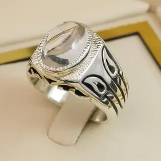 انگشتر نقره مردانه دُرّ نجف کد S2489